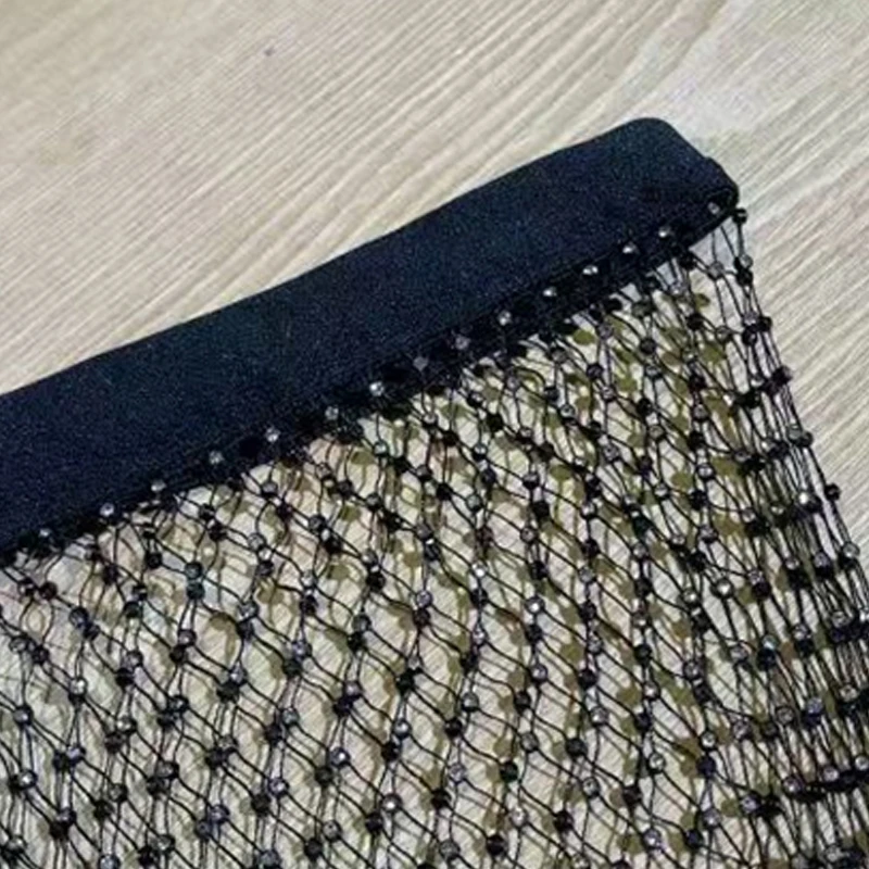 Glitzernde Kristall-Diamant-Party-Damenbekleidung Schwarz-Weiße Netzstrumpfhose Damen-Leggings Rave Festival Y2K Hosen 2026 Sommer Bleistifthosen – Detail 10