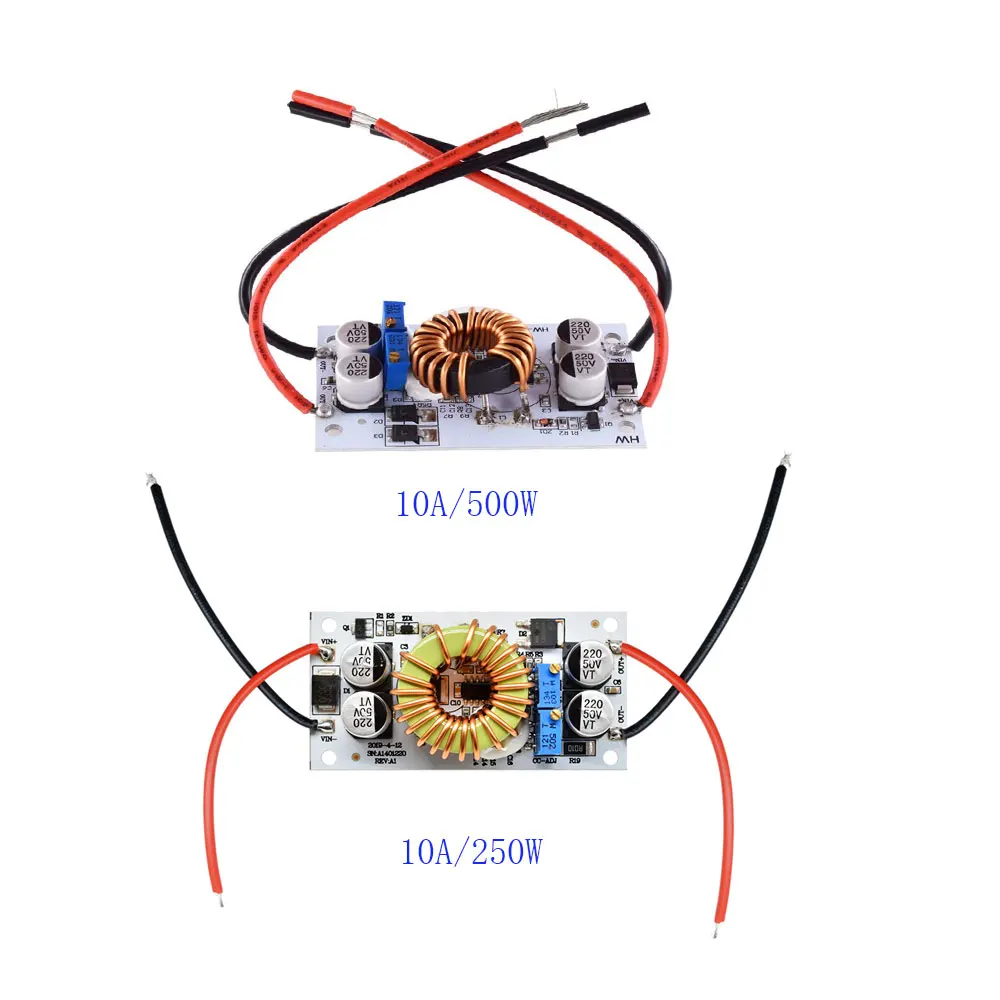 500W/250W 10A Step Up Power Supply DC 8.5V-48V to 10-50V Boost Converter Constant Voltage Current Drive Module Adjustable CC CV