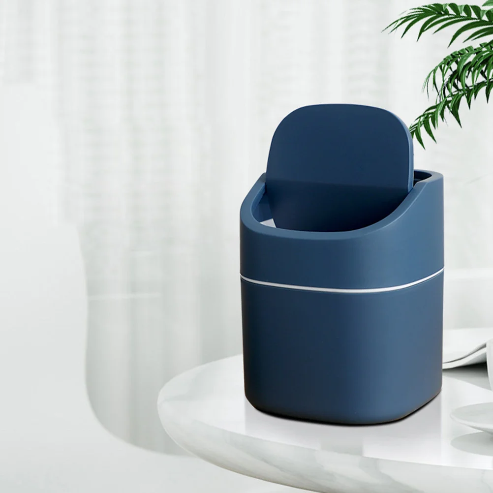 

Modern Waste Bin PP Material Swing Lid Mini Wastebasket Lightweight Trash Can Countertop Garbage Bin Desk Vanity Car