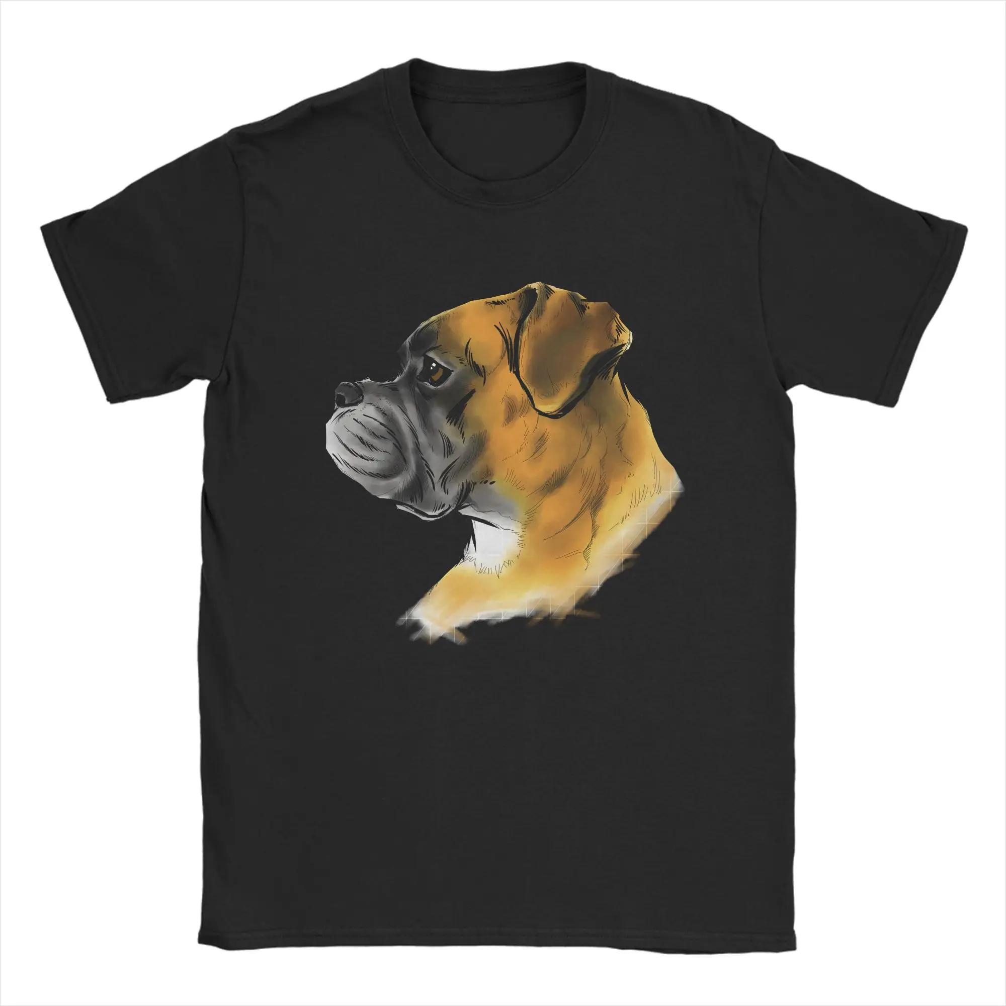 Dog Boxer T Shirts for Men Pure Cotton Novelty T-Shirt Crew Neck  Tee Shirt Short Sleeve Clothes Gift Idea