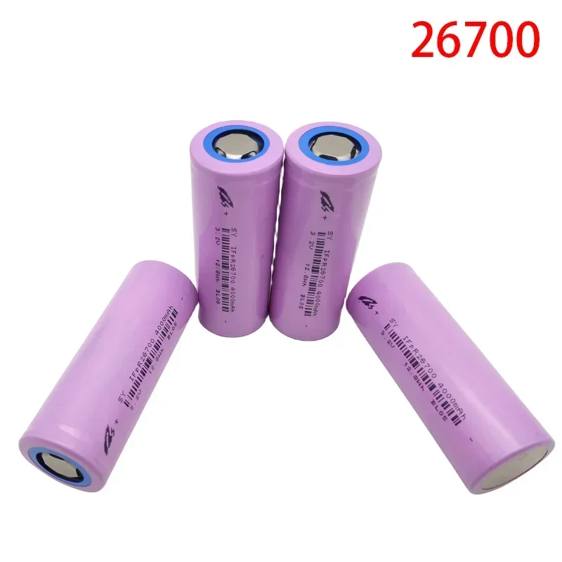 3.2V 4000mAh 26700 LiFePO4 rechargeable battery, DIY, suitable for LED flashlights and lithium-ion battery packs lifepo4 26700