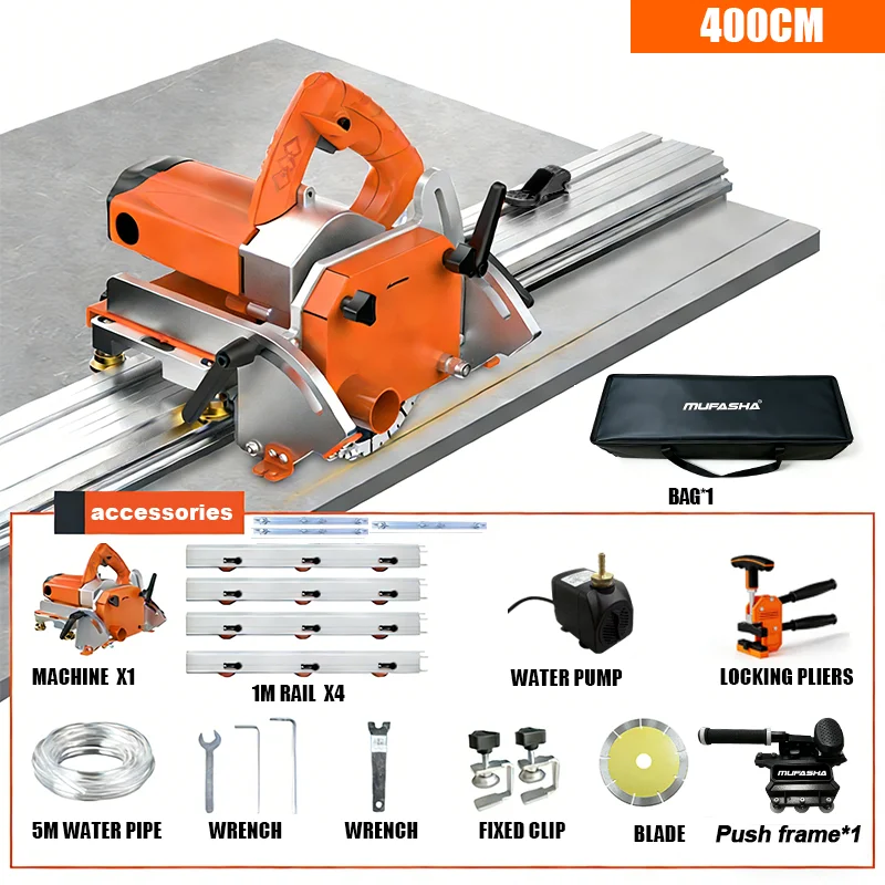 Electric Tile Bevel Cutter Manual Track Orbital 45 Degree 90° 1400W Angle Grinder 12000RPM 4m Porcelain Chamfer Cutting Machine