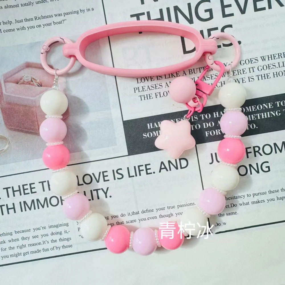Cute Beads Handle Strap Accessories For Stanley Cup 40/30 oz Tumbler Carrier Kawaii Water Bottle Handle Sling Holder With Strap