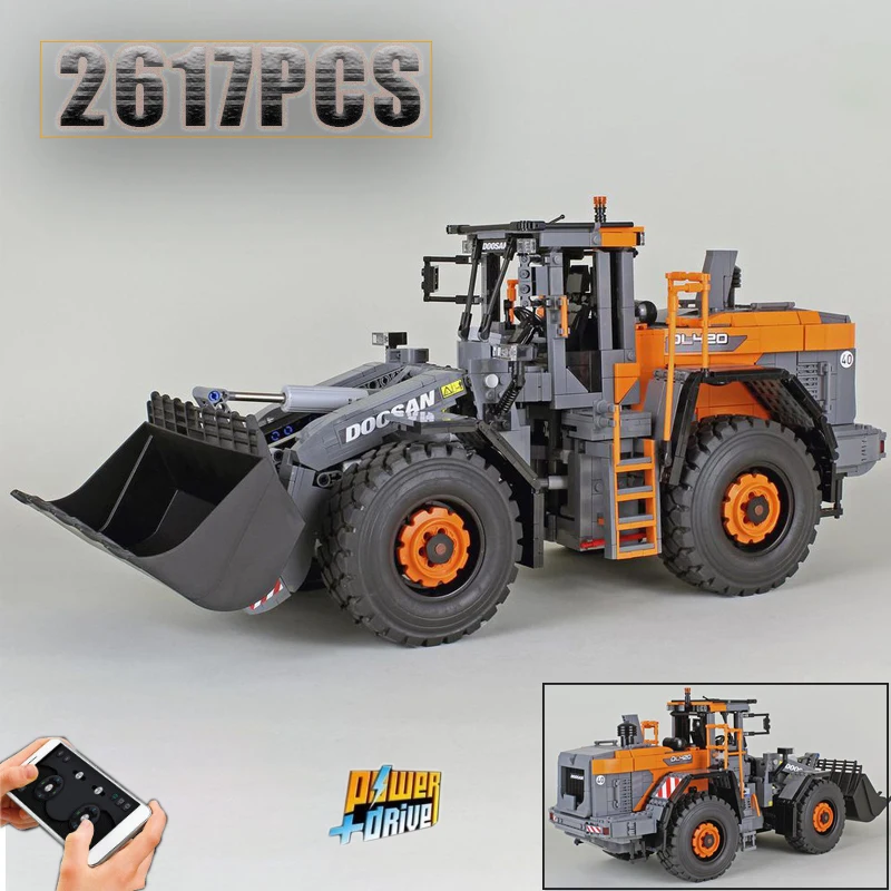 2023 NEW DL420-7 Custom Model of Wheel Loader in 1:17 Scale Model Building Kit Block Self-locking Bricks Birthday Christmas Gift