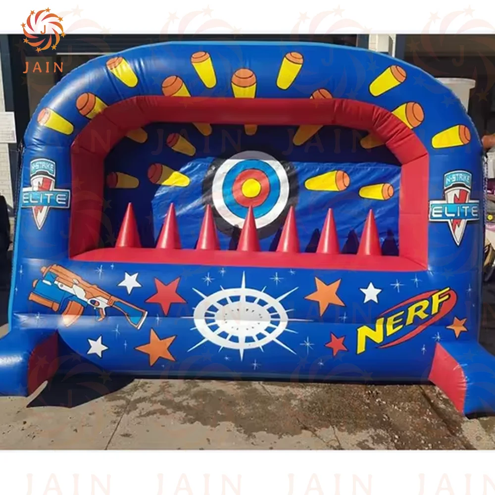 Giochi interattivi gonfiabili Gioco di freccette Giochi di tiro gonfiabili Campo di tiro gonfiabile Nerf per Carnevale all'aperto