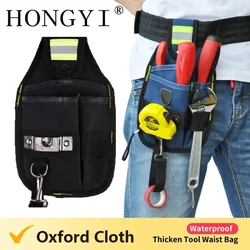 Strong Oxford Cloth And Thicken Wear Design Waterproof Electrician Wide Tool Bag Belt Holder Kit Pockets Waist Pack