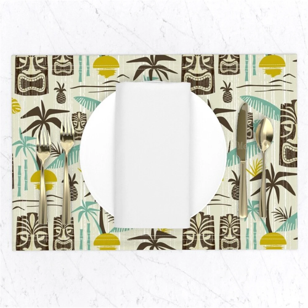 Island Tropical Retro Style Mid-Century Modern Antique Brown Placemat