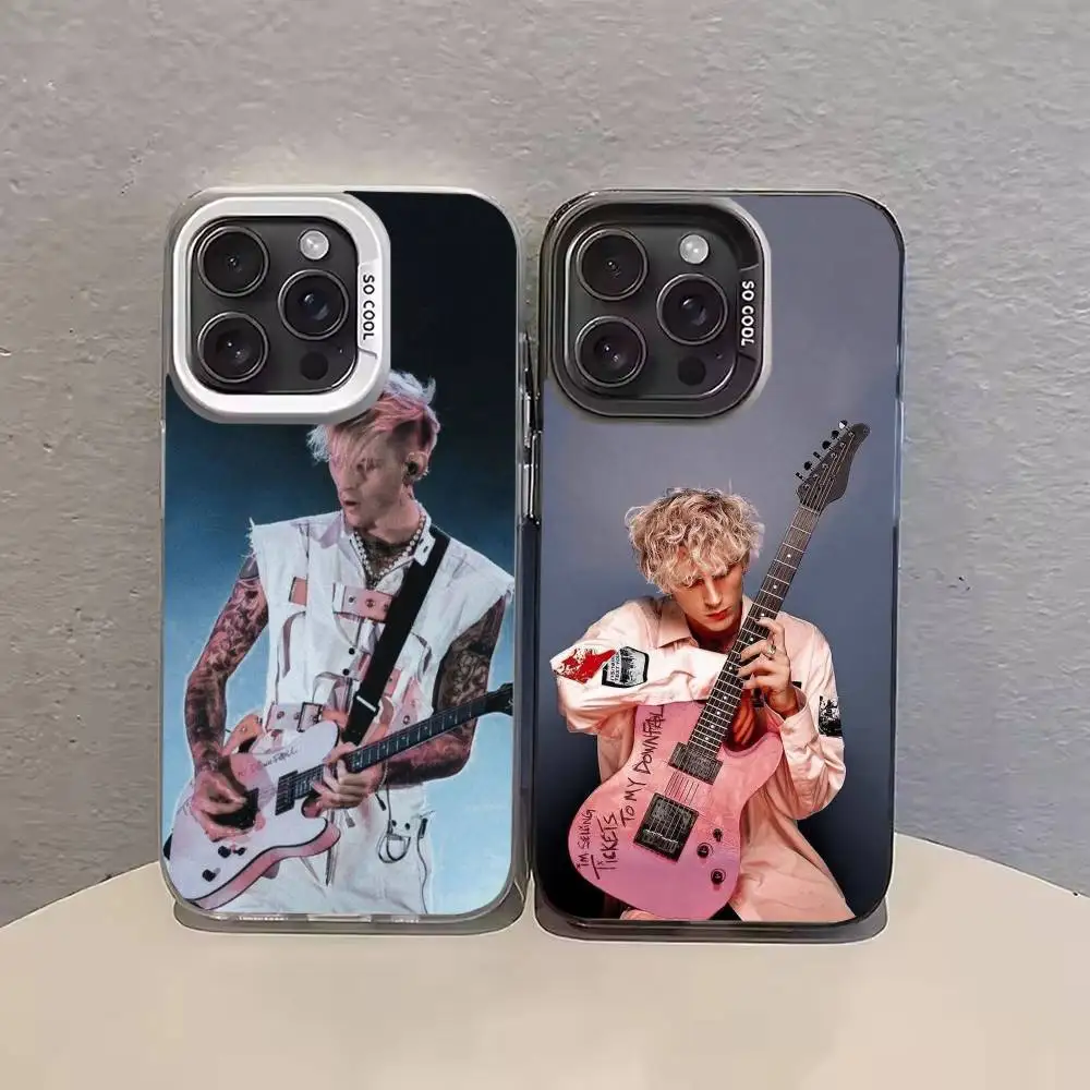 

MGK Machine Gun K-Kelly Phone Case Color Silver Shell For IPhone 17 16 15 14 13 12 11 Pro Max Plus