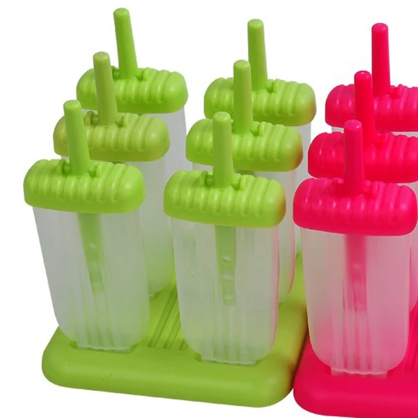 

Ice Lolly Molds Set Food Grade PP Rosy Color Reusable Ice Cream Maker Kit Base for DIY Juice Yogurt