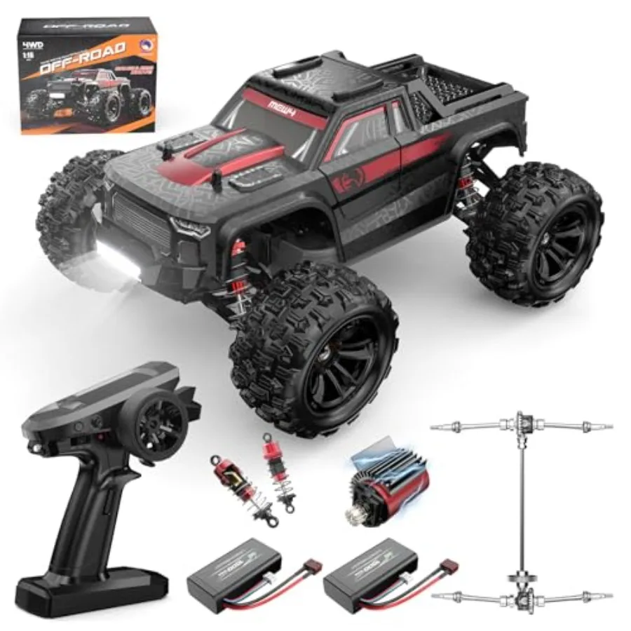 

1/16 Brushless RC Car 4X4 Offroad Truck Red Black Electric Stadium RC Car for Adults High Speed Up to 42 Km/h Portable Fas