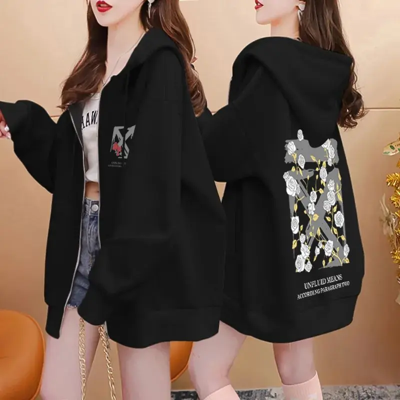 Femme haut à capuche avec Orint sur dropshipping essentiel à manches longues années 90 Vintage Kpop pas cher femmes sweats à capuche pleine fermeture éclair