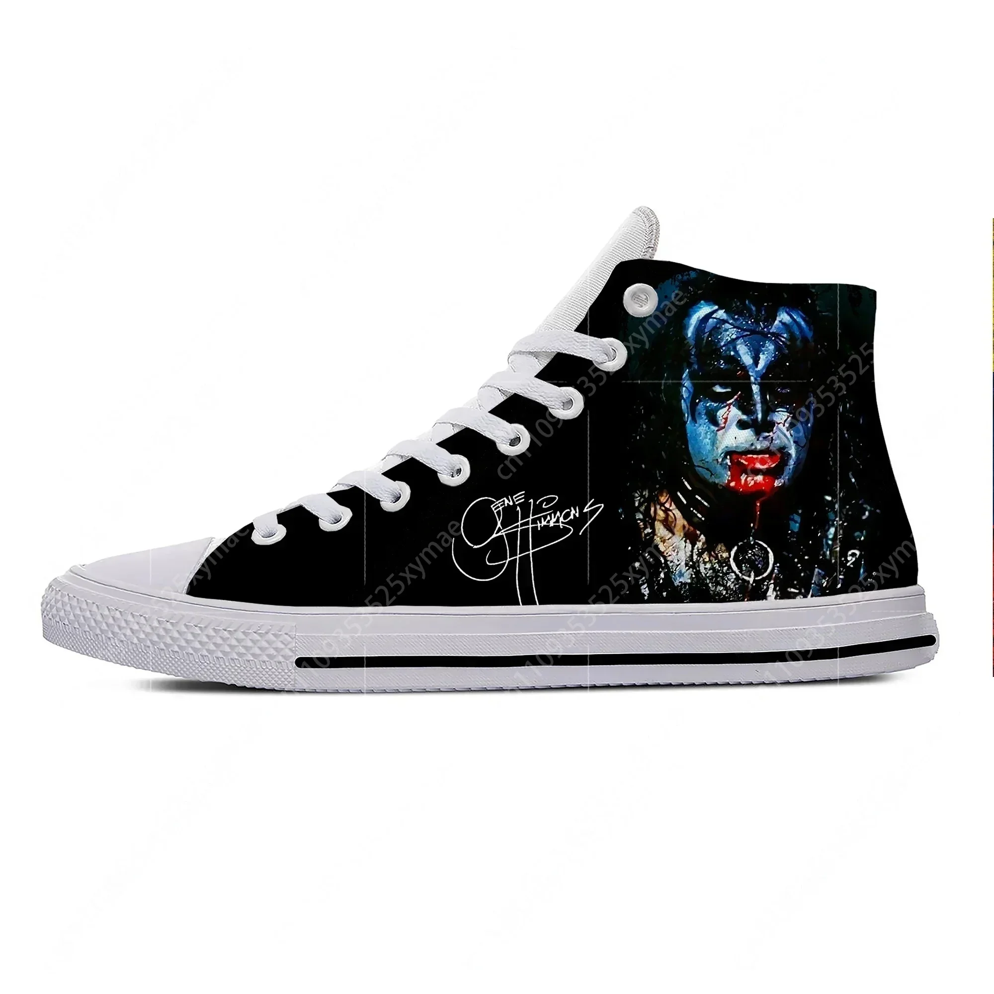 Gene Simmons High Top Sneakers Mens Womens Teenager Casual Shoes Canvas Running Shoes Cosplay 3D Printed Lightweight shoe