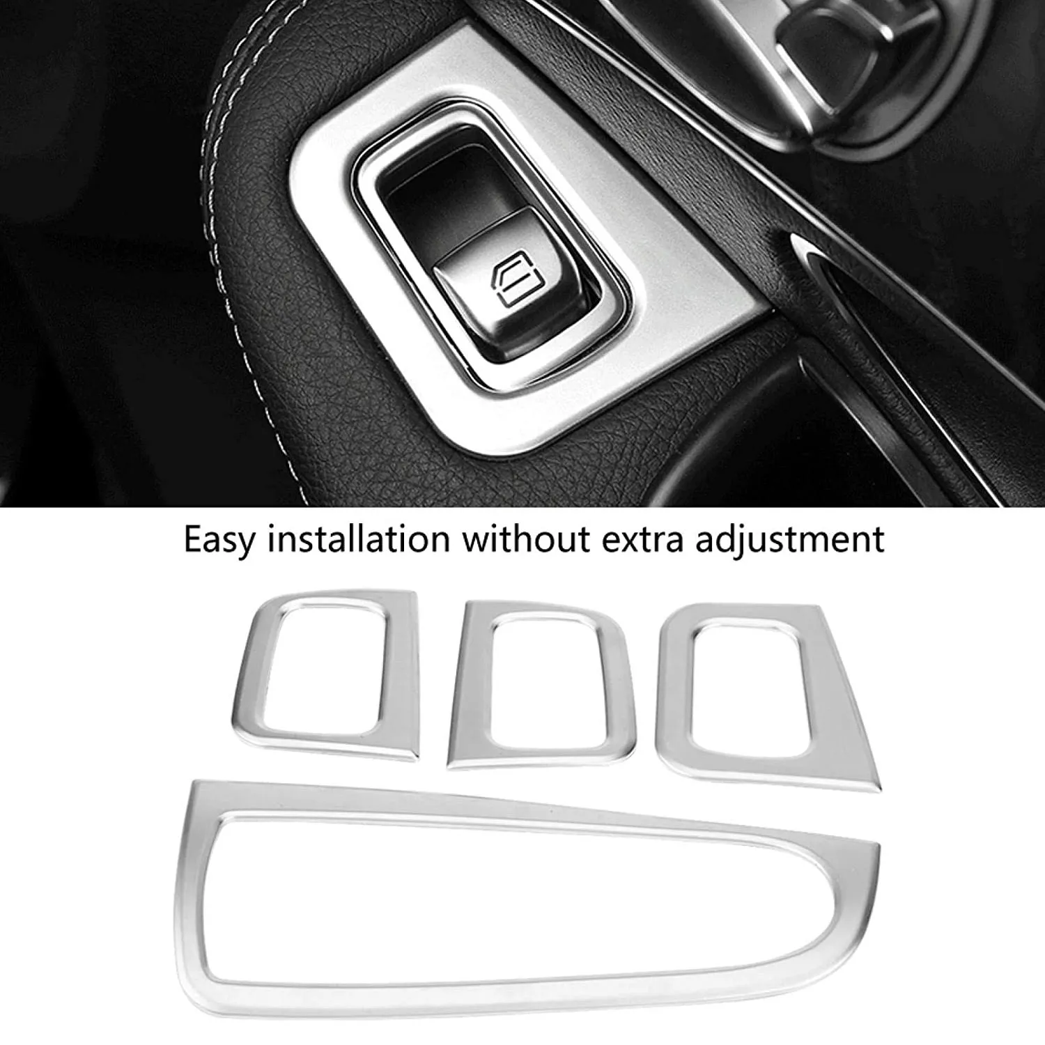 Car Window Lift Button Switch Cover Trim Decoration Frame for Mercedes Benz C GLC Class W205 X253 2015-2018 Accessories