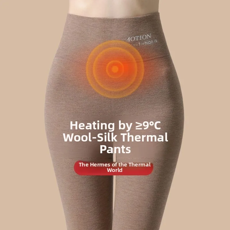 Verlengde dames thermische onderbroek met hoge taille, warme voering, basislaag van katoen en polyester