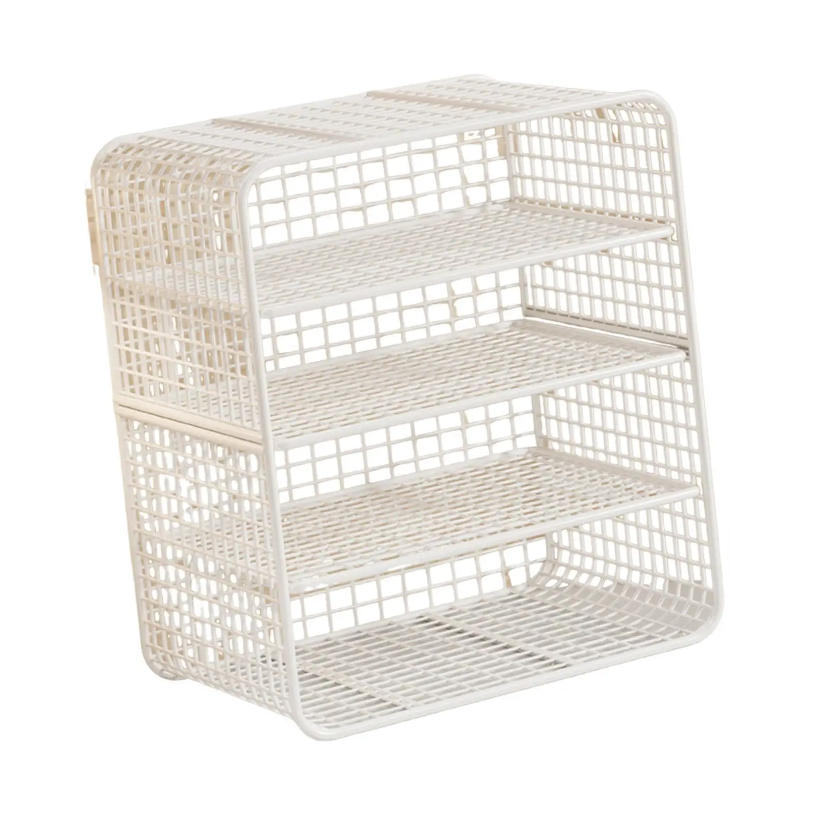 

Model Car Display Case Four Tier Iron Ornament Gifts Portable Versatile Tabletop Decor Toy Car Storage Case White for Collectors