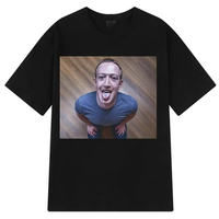 Funny Brain Rotting Expression T-shirt Mark Zuckerberg Good Joke T-shirt for Women Short-sleeve T-shirt