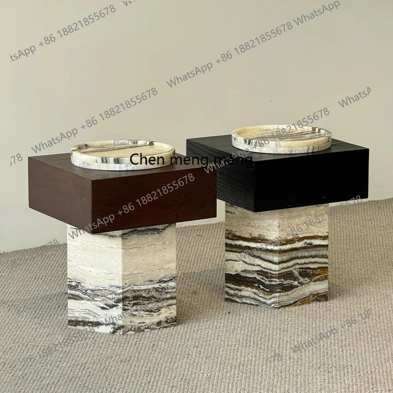 

A few living rooms on the side of minimalist grotto, modern light luxury and high-end bedside tables, household use