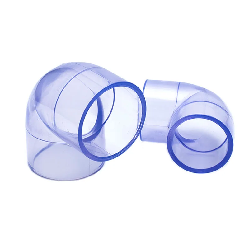 20mm-110mm UPVC Pipe 90 Degree Equal Elbow Connector Aquarium Fish Tank Transparent Garden Irrigation Water Supply Fittings