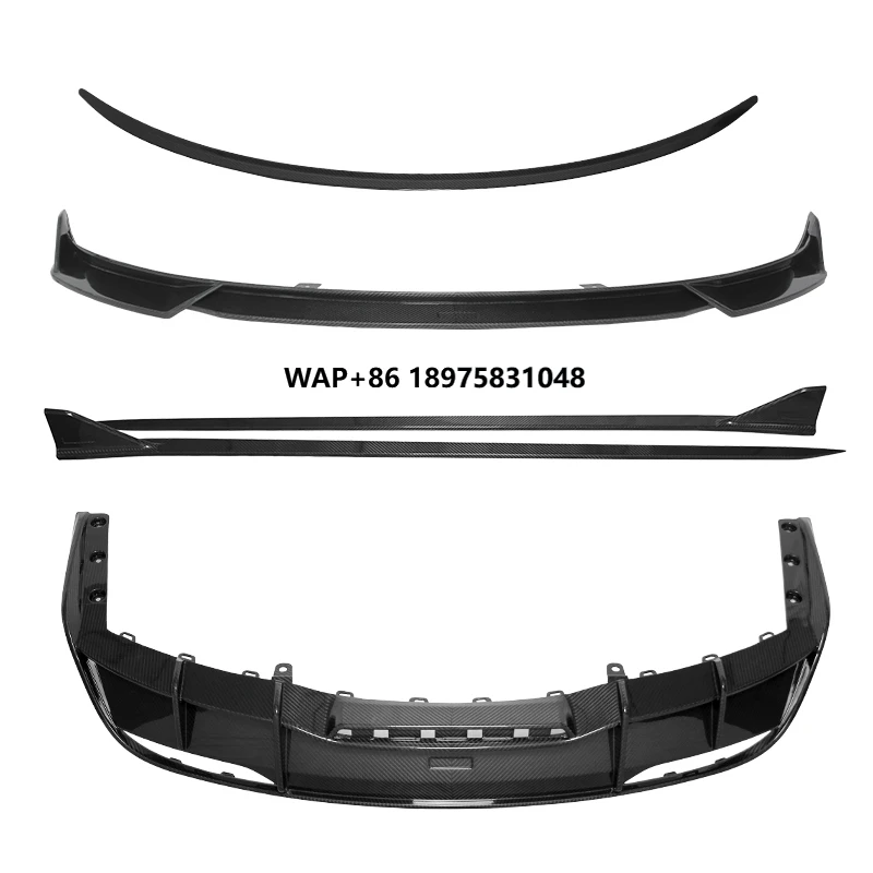 

НОВЫЙ Дизайн: Комплект обвеса из настоящего карбона для автомобилей 2023 года – задний спойлер, передний сплиттер, боковые пороги