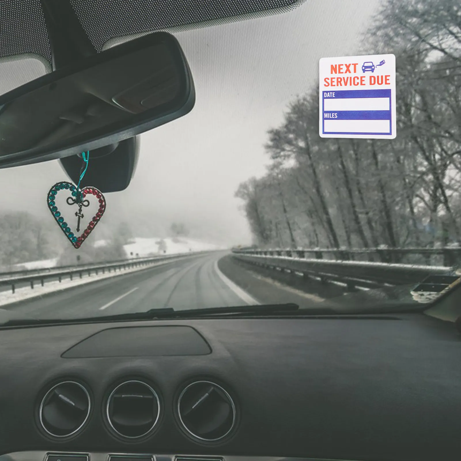 

2 Rolls Waterproof Oil Change Stickers for Windshield Service Due Reminder Labels Car Maintenance Decal Removable Adhesive Auto