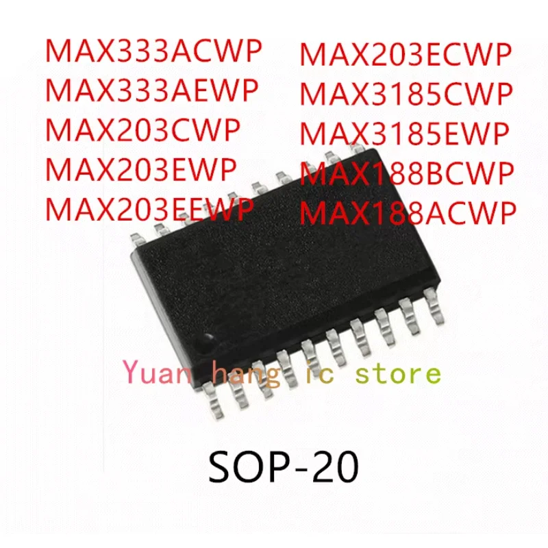 10PCS MAX333ACWP MAX333AEWP MAX203CWP MAX203EWP MAX203EEWP MAX203ECWP MAX3185CWP MAX3185EWP MAX188BCWP MAX188ACWP IC