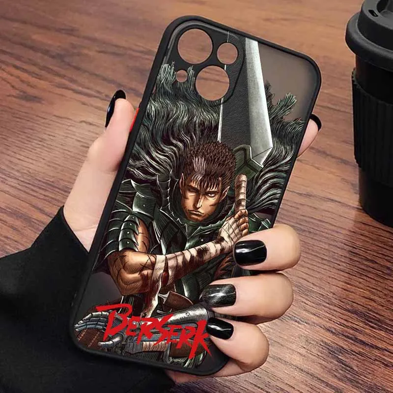 Berserk أنيمي لطيف آيفون 17 الهواء 16E 16 15 14 13 12 11 8 7 ميني برو ماكس زائد متجمد شفافة لينة جراب هاتف