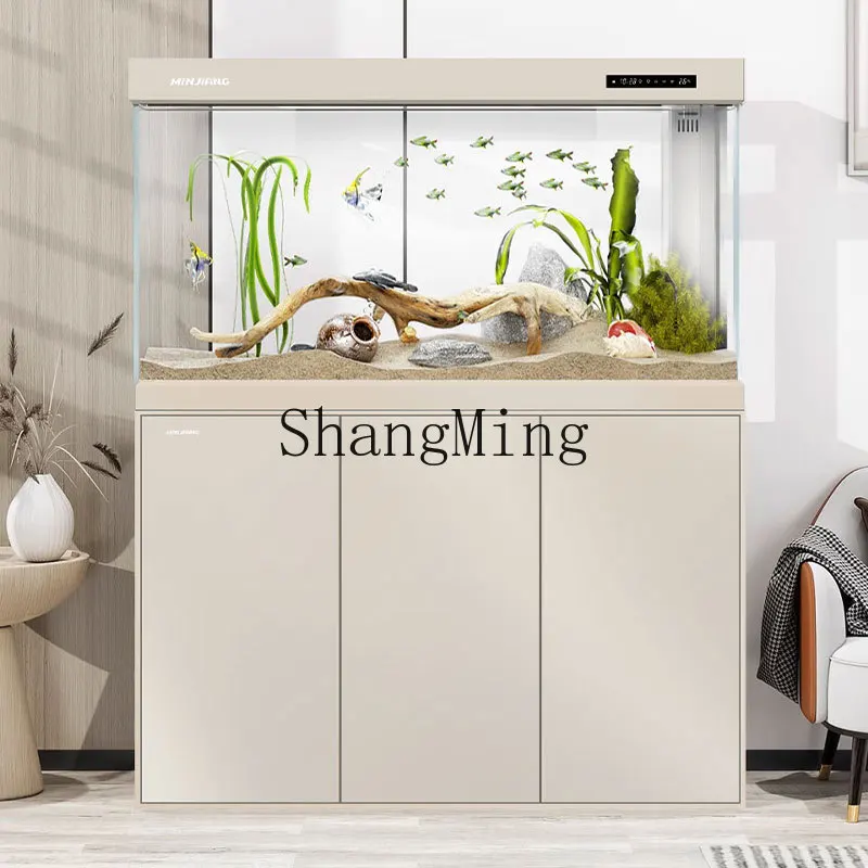 

ZYY living room household medium and large aquarium water bottom filter simple modern light luxury ultra white fish tank