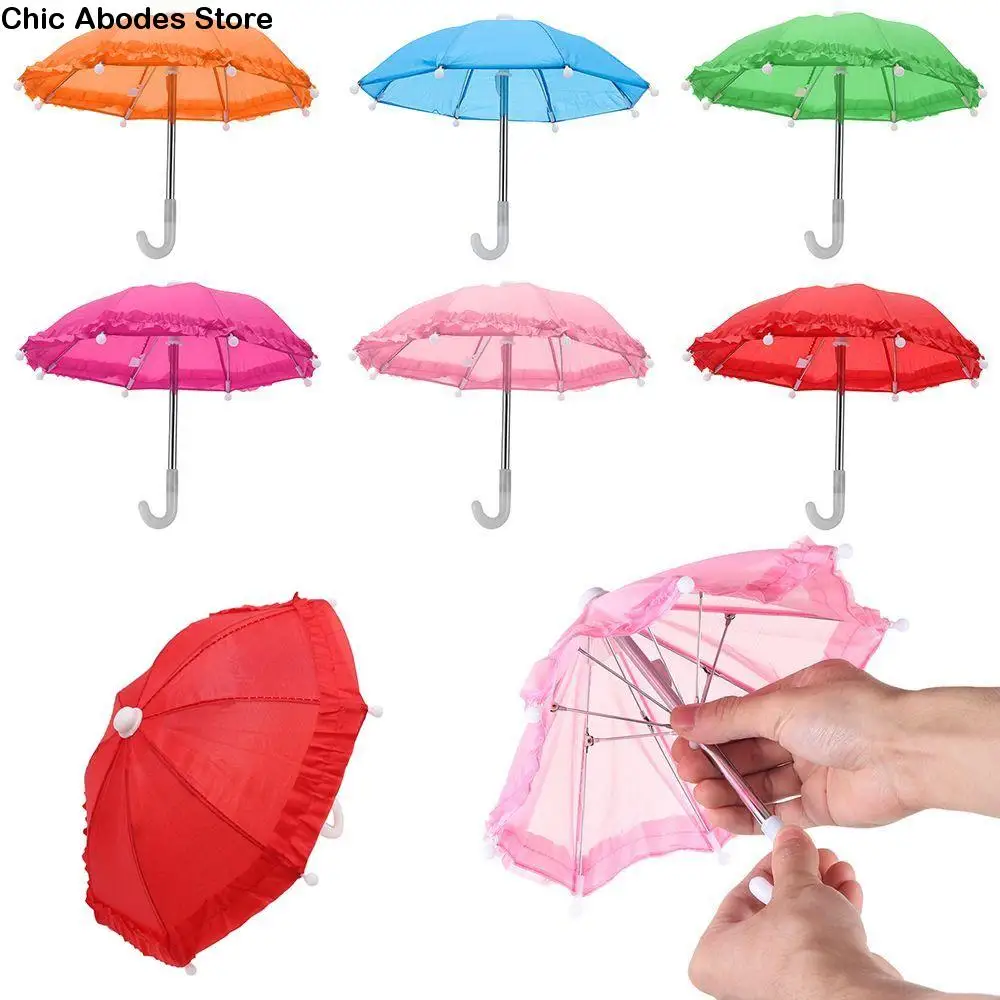 Multipurpose Cute Mini Umbrella Toy Plastic Multicolor Baby Doll Rain Gear Simulation Umbrella Doll Accessories Children