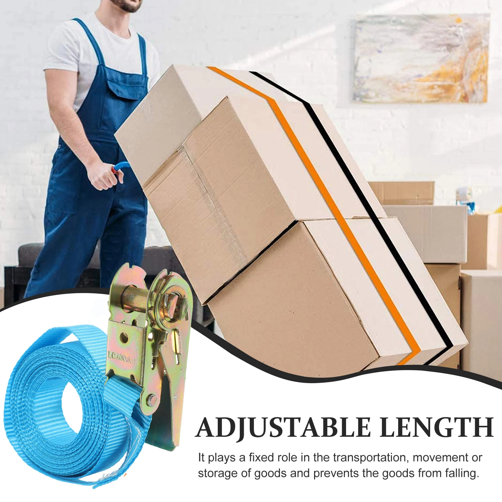 

4Pcs Heavy Duty Ratchet Straps Tie Down Durable Polyester Cargo Fixing Rope Bike Luggage Fastening Straps Ratchet Strap
