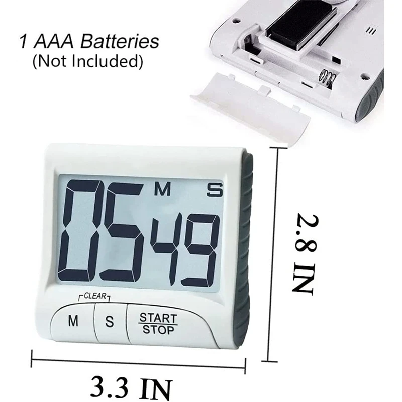 Digital Kitchen Timer&Stopwatch,Bold Digits, Simple Operation, Loud Alarm,Magnetic Kickstand For Cooking And Classroom