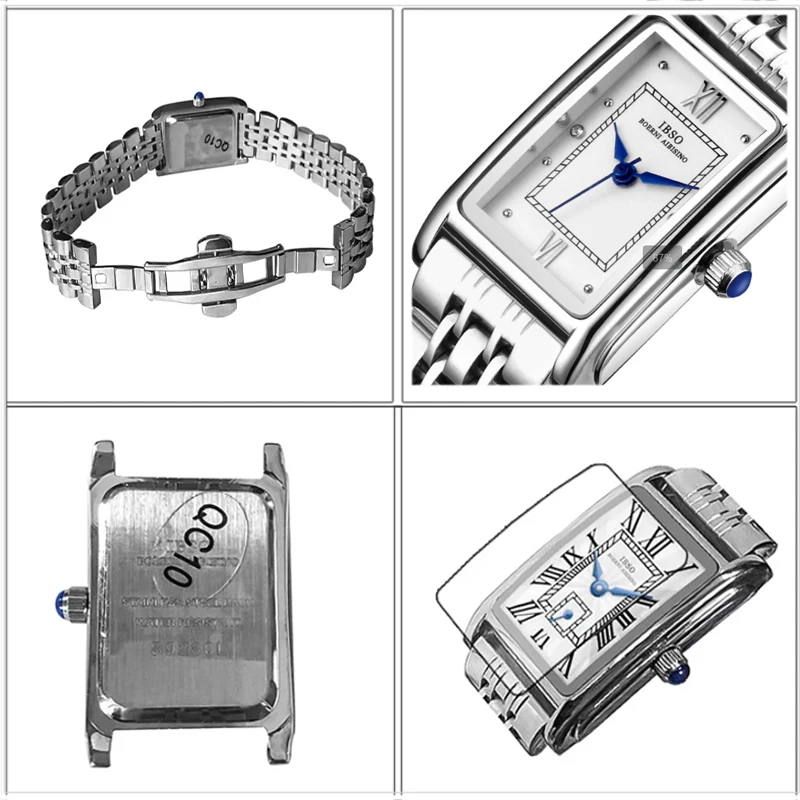 Original Brand Rectangular Women Watches Small Dial Steel Waterproof Elegant Hand Clock Female Gift Luxury Ladies Wristwatches