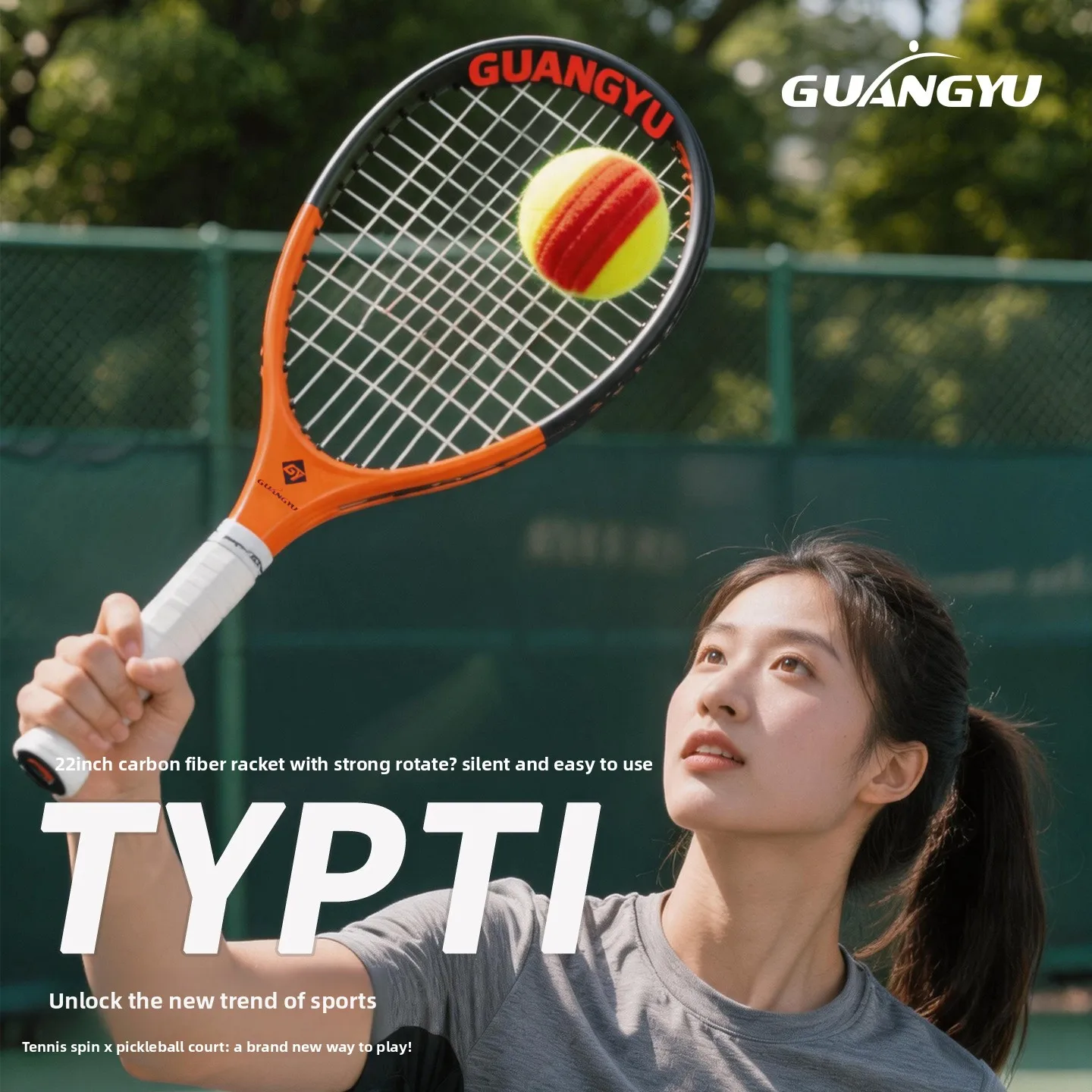 TYPTI Professional Tennis Racket Full Carbon Ultra-light Pickleball Board for Competitive Play Lightweight Tennis Gear