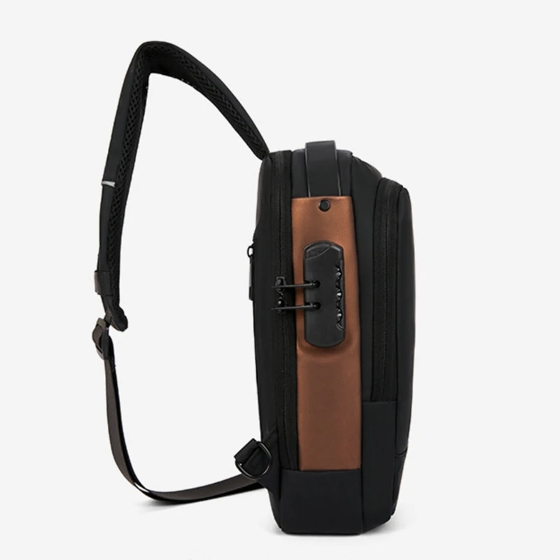 Anti-Thief Shoulder Bag with Password Lock Backpack Casual Crossbody Chest Bag Travel Sports Bag Fashion Sling Bag