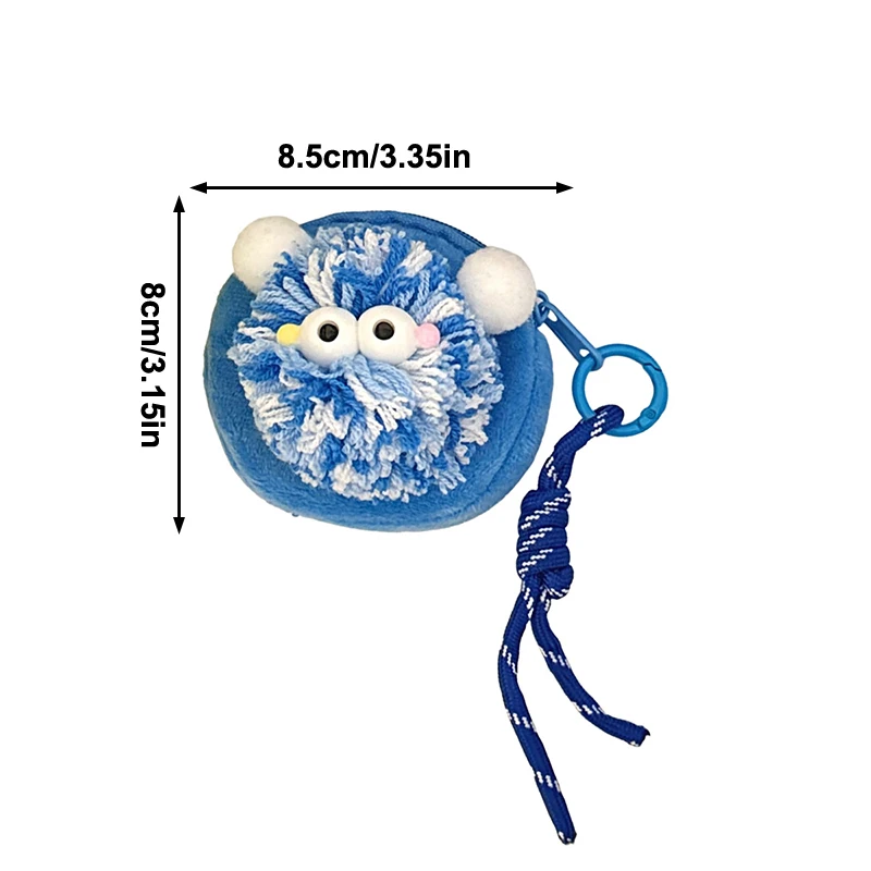 Creative Cute Fur Ball Coin Purse Cartoon Plush Doll Earphone Bag Key Pendant Backpack Hanging Decoration Couple Gifts