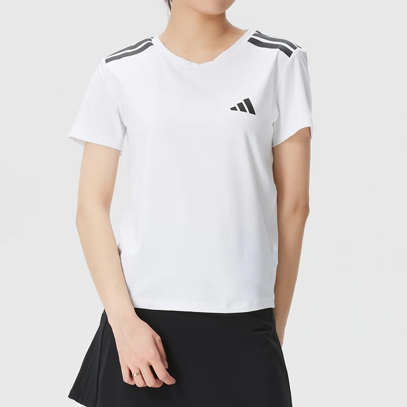 

Adidas T-Shirt Women's Sportswear Casual Short-Sleeved Round Neck Breathable and Comfortable Running Training Top Jx1869