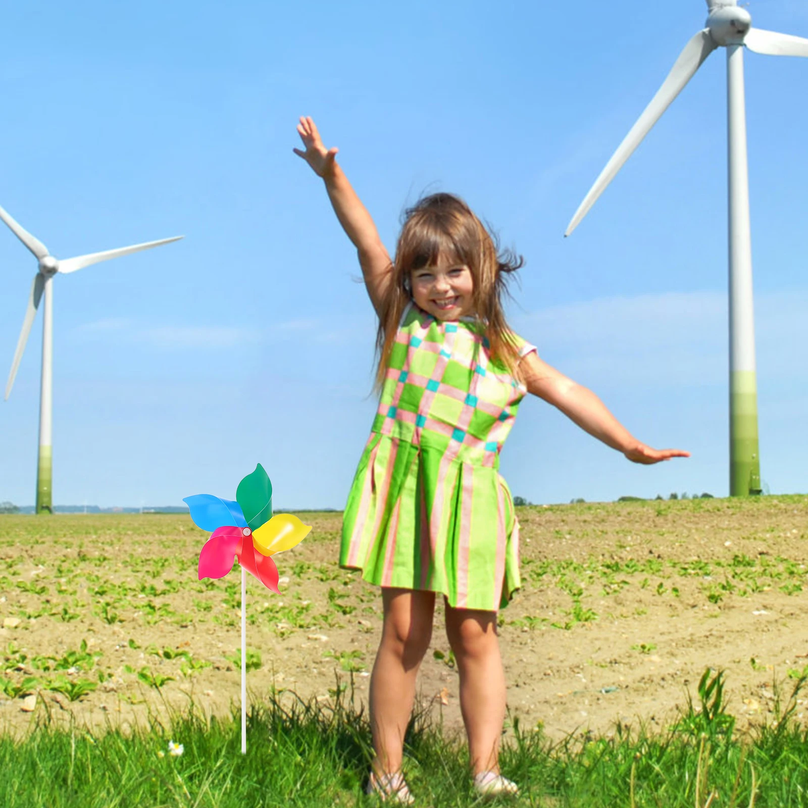 

10 Pcs Colorful Windmill Pinwheels Outdoor Colored Decorative Toy Manual Diy Craft Handheld