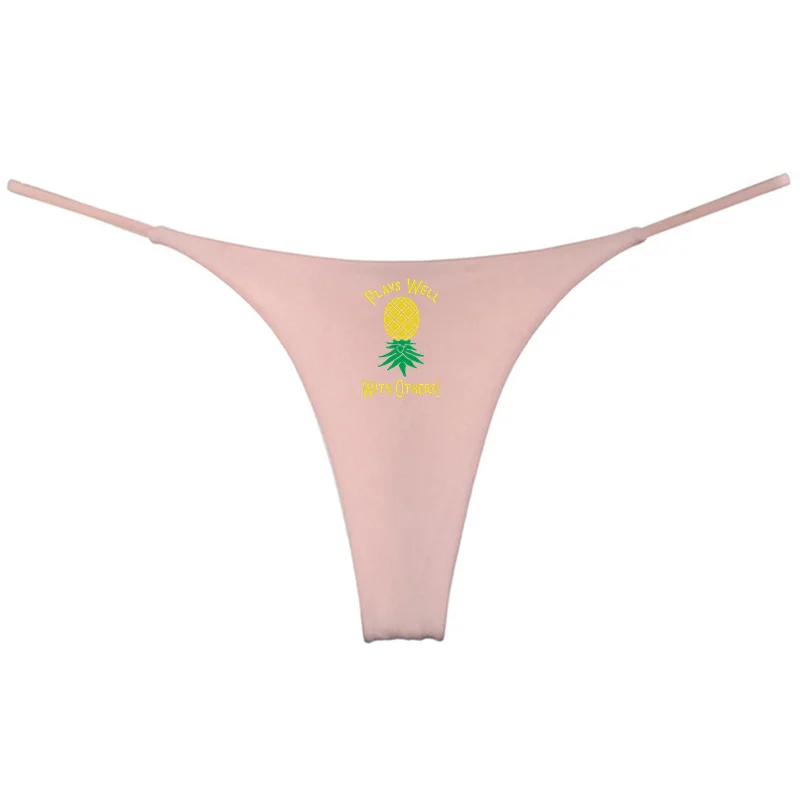 UPSIDE DOWN PINEAPPLE Womens Cotton Hot Underwear Double Layer Thin Strap Thong for Women Seamless Female Panties Gift for Her