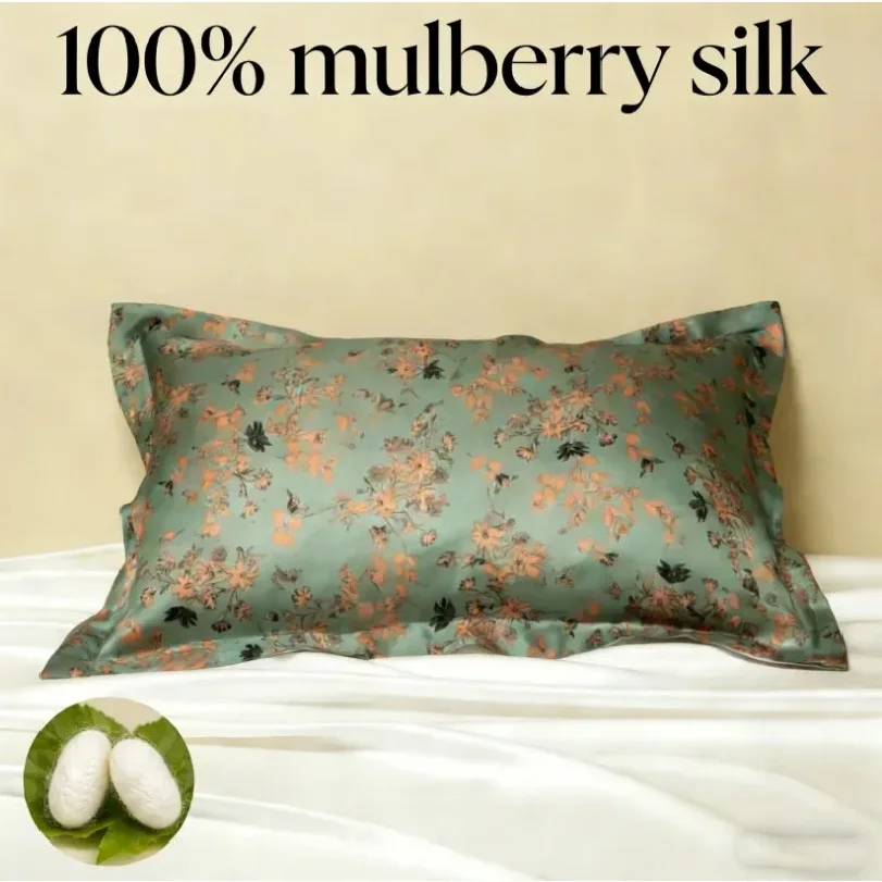 100% Natural Mulberry Silk Printing Pillowcase 22MM Cover for Hair & Skin Health Silk Pillow Case with Oeko-tex for Home & Hotel