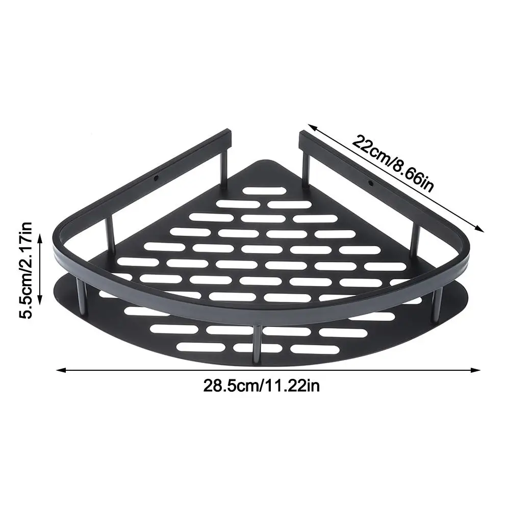Wall Mount Bathroom Shelves Corner Shower Shelf Aluminum Shampoo Storage Rack Holders No Drill Kitchen Bathroom Accessories