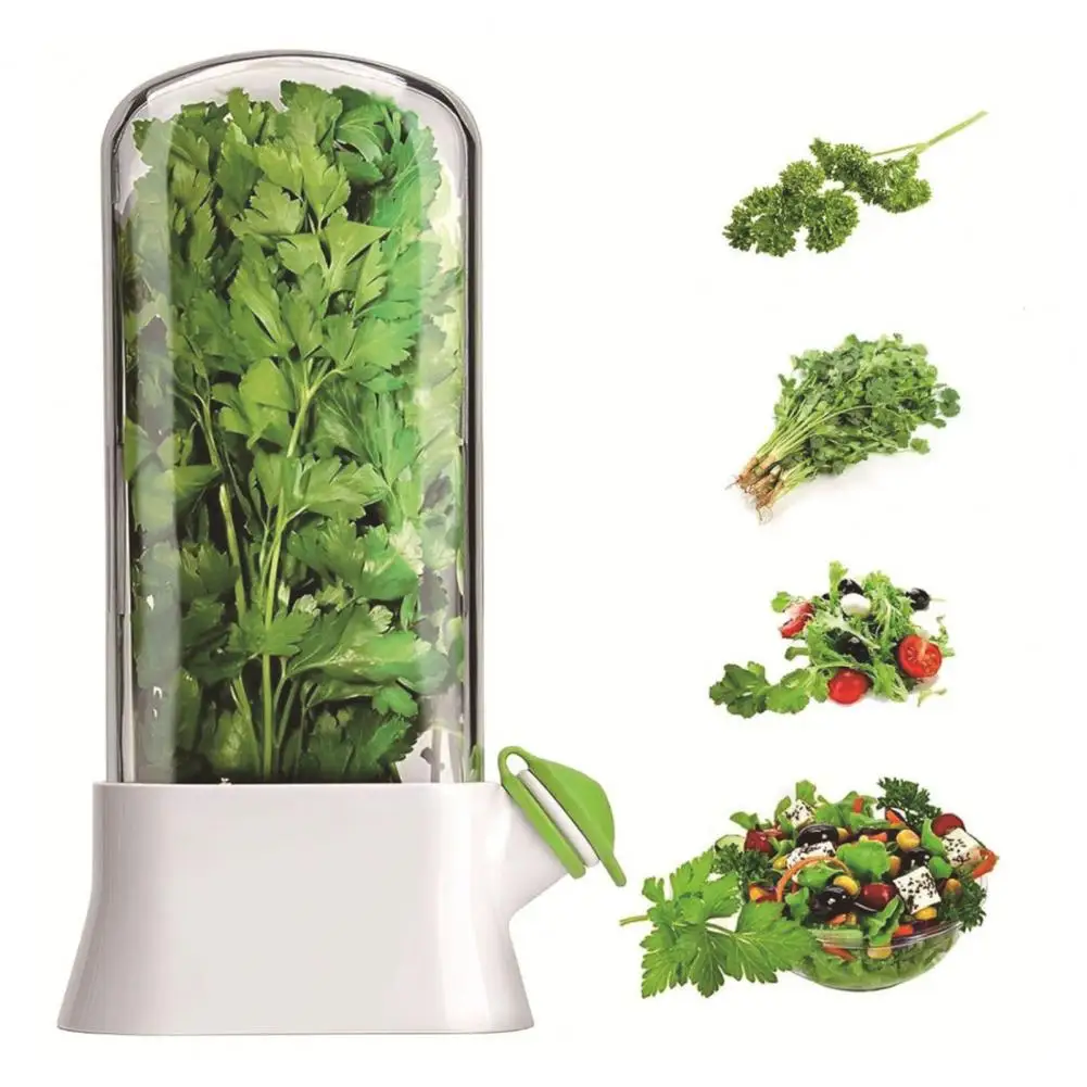 Cilantro Storage Box Refrigerator Herb Keeper Adjustable Vents Bpa-free Storage Box for Cilantro Parsley for Refrigerator