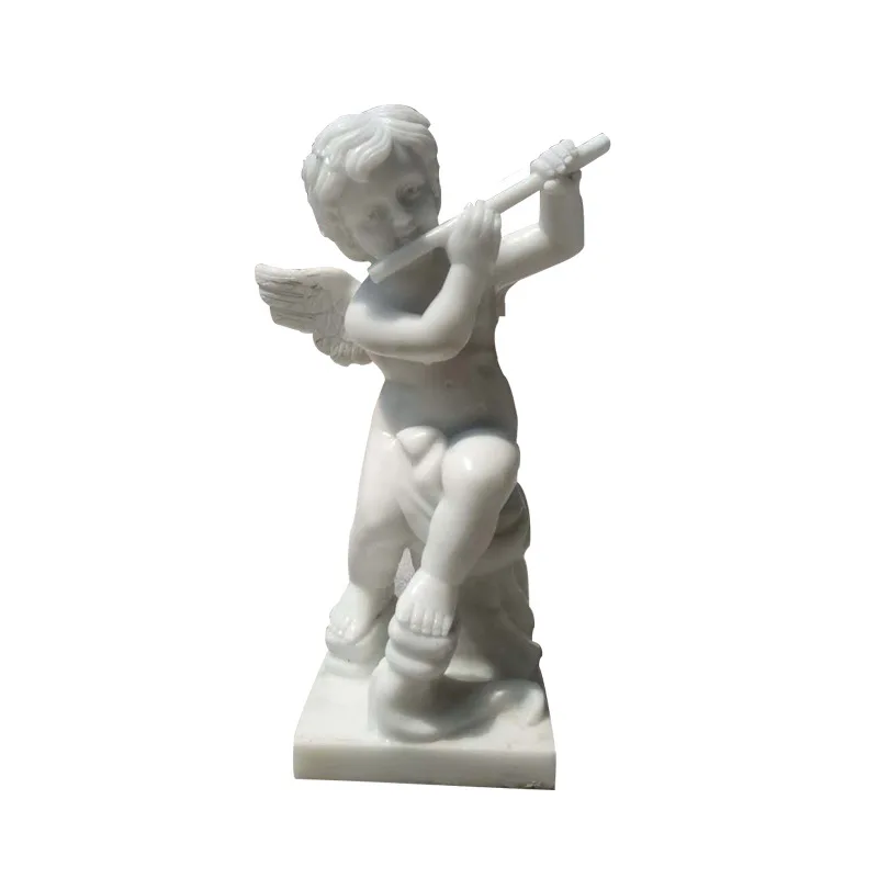 

Stone carving little angel statue marble western figure sculpture ornament white marble