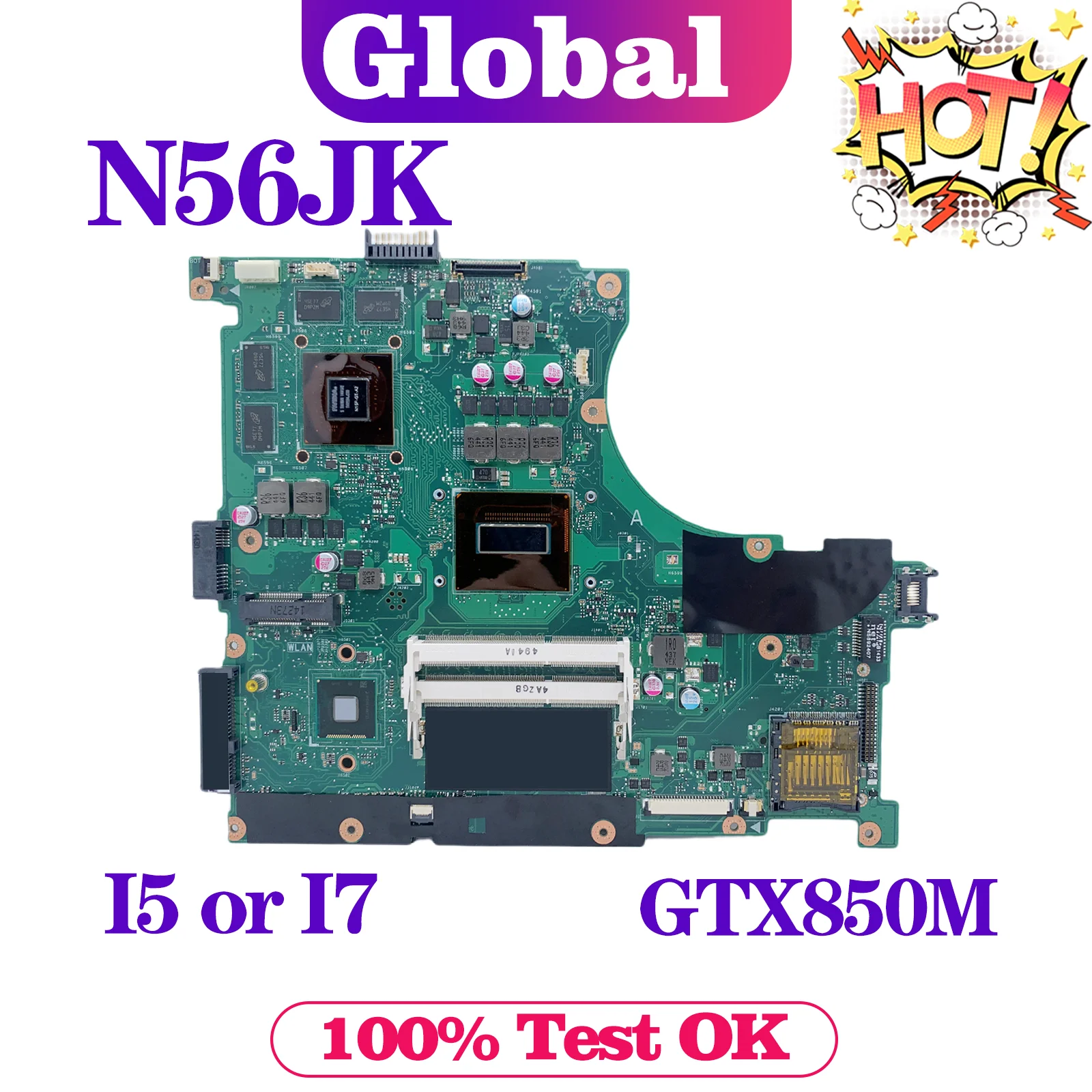 

KEFU Mainboard For ASUS ROG G56JK G56JR N56JK N56JR N56JN Laptop Motherboard I5 I7 4th Gen GTX760M GT840M GTX850M DDR3L