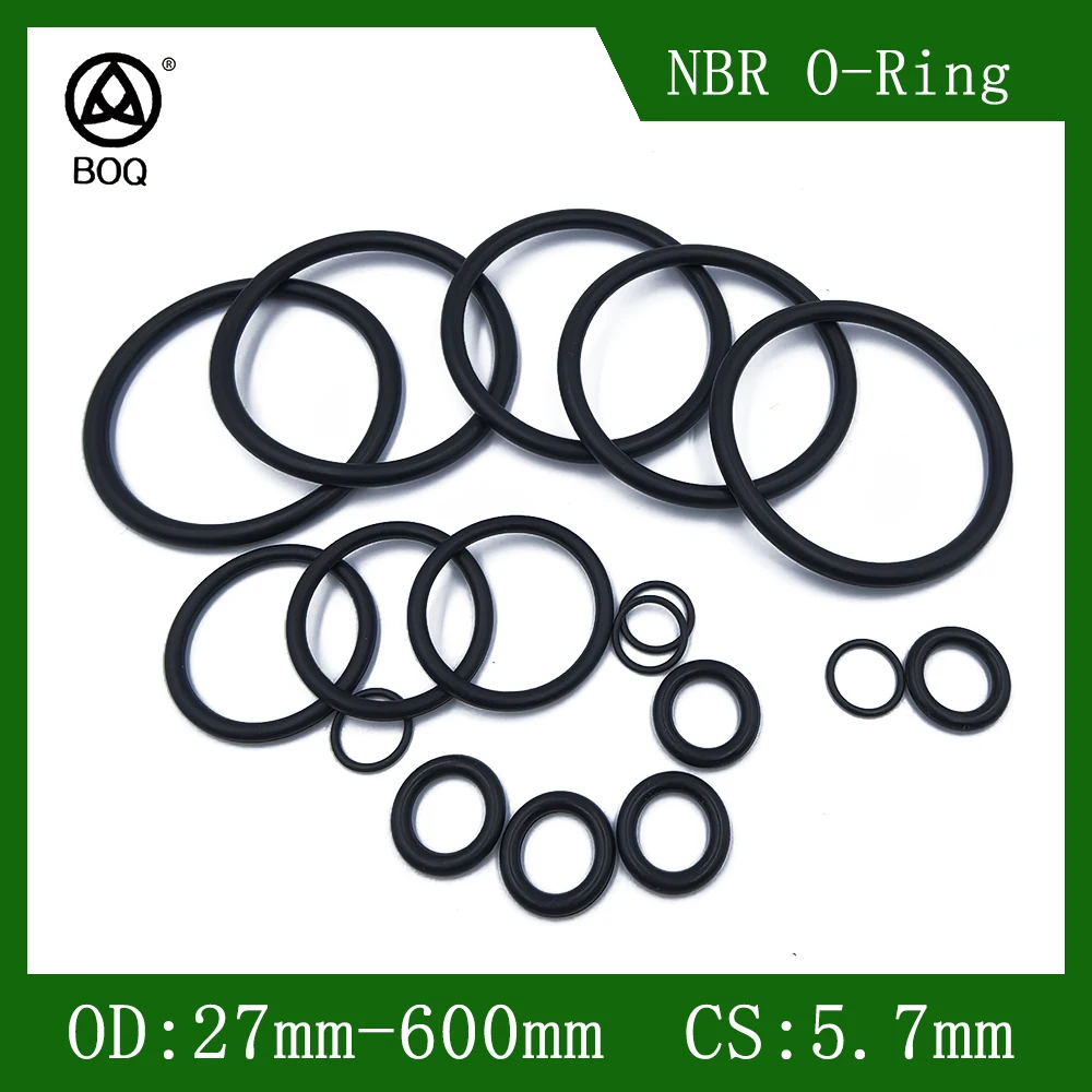 O-Ring NBR CS 5.7mm ID 27 - 600 mm Seal Gasket Ketebalan Karet Nitril Butadiena Spacer Tahan Minyak Washer Bulat