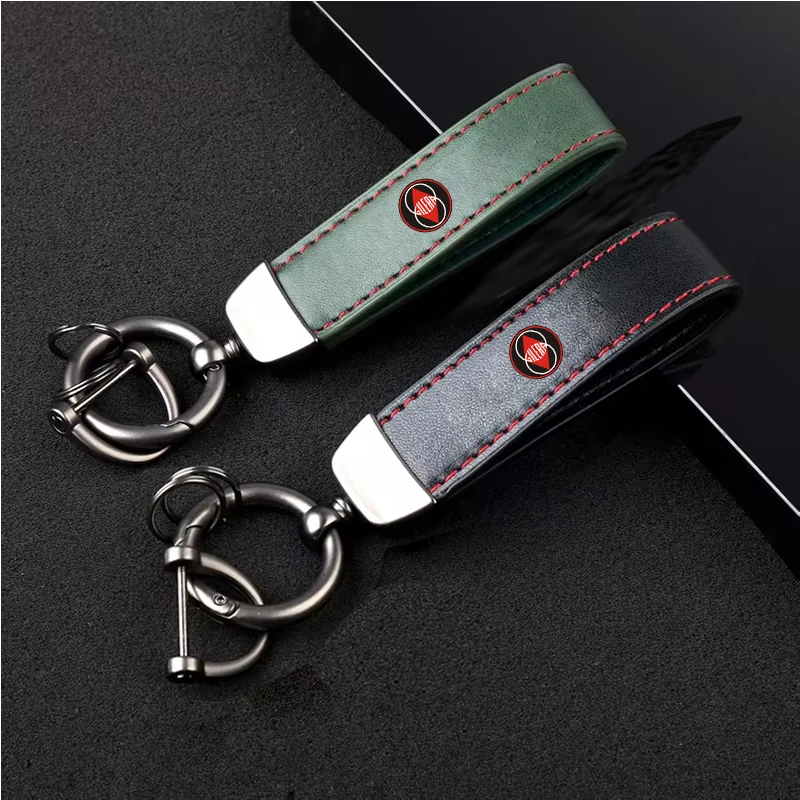 1PCS Motorcycle Metal PU Leather Motorcycle Keychain Ring Accessories for Gilera GP800 Fuoco Nexus 500 Runner 50 125 200 Gifts