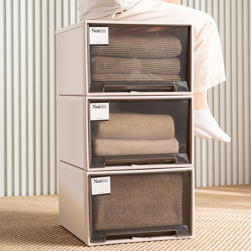 

Thiened Plastic Transparent Der Sle Home Use Underwear Storage Box Clothes Underbed Closet Organizer Cabinet