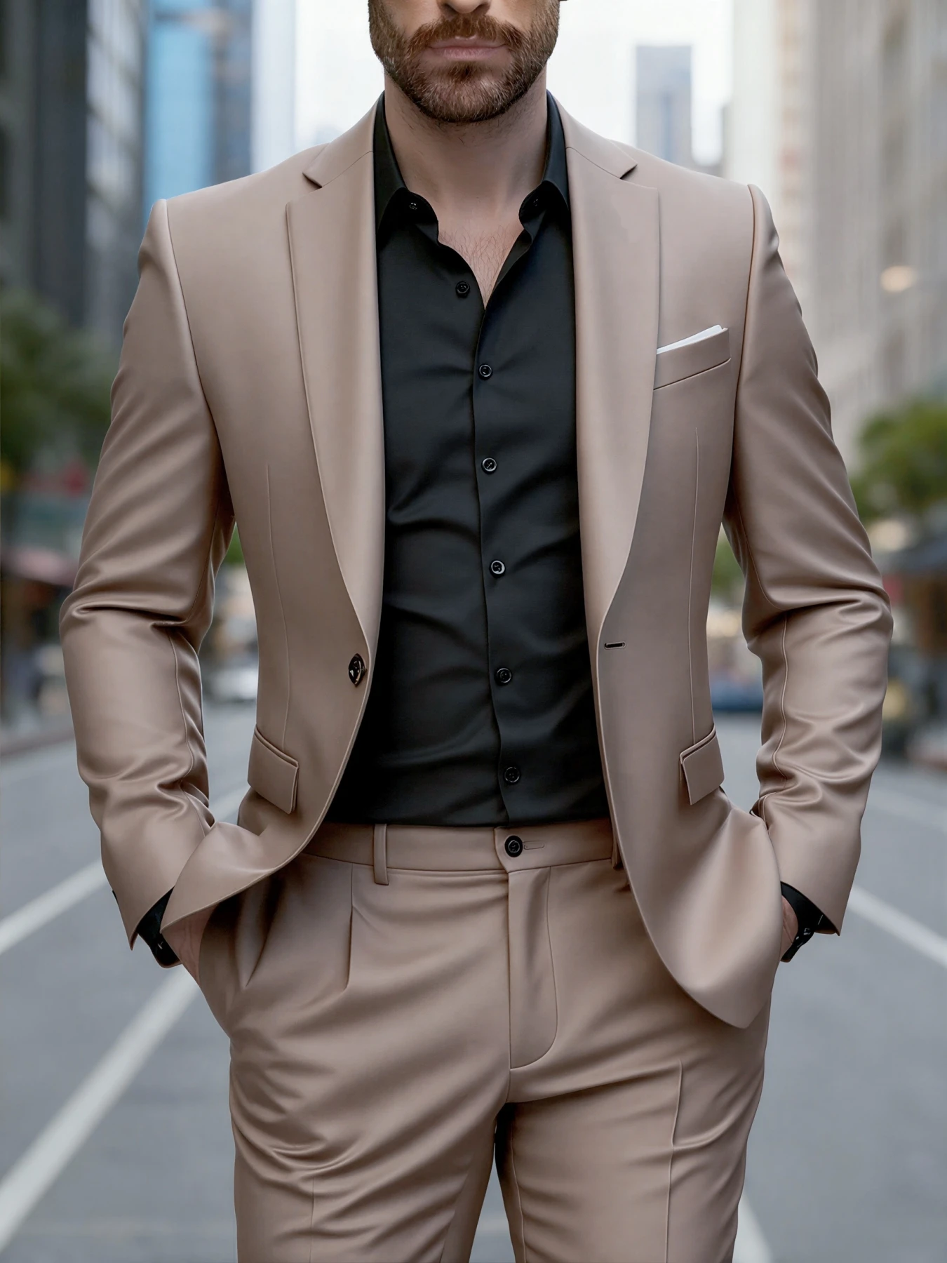 

2pcs Men's Party Wear Suit Set, Jacket And Trousers, Fashion Design for Wedding, Prom And Special Event