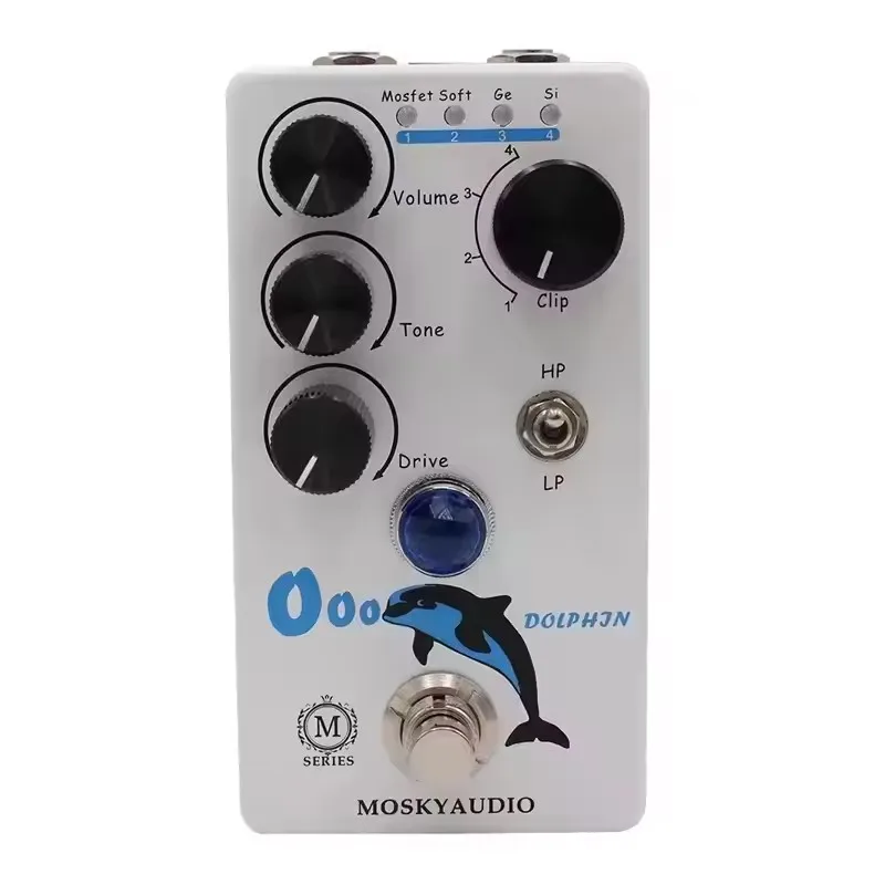 MOSKY DOLPHIN OCD-Based Overdrive/Distortion Pedal – 4 Clipping Modes (MOSFET/GE/Si/Soft) & HP/LP Toggle for Guitarists