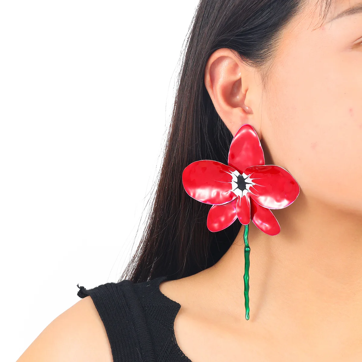 

ZAA Exaggerated Alloy Drop Oil Large Flower Earrings for Women Fashion Jewelry Pendientes Gifts