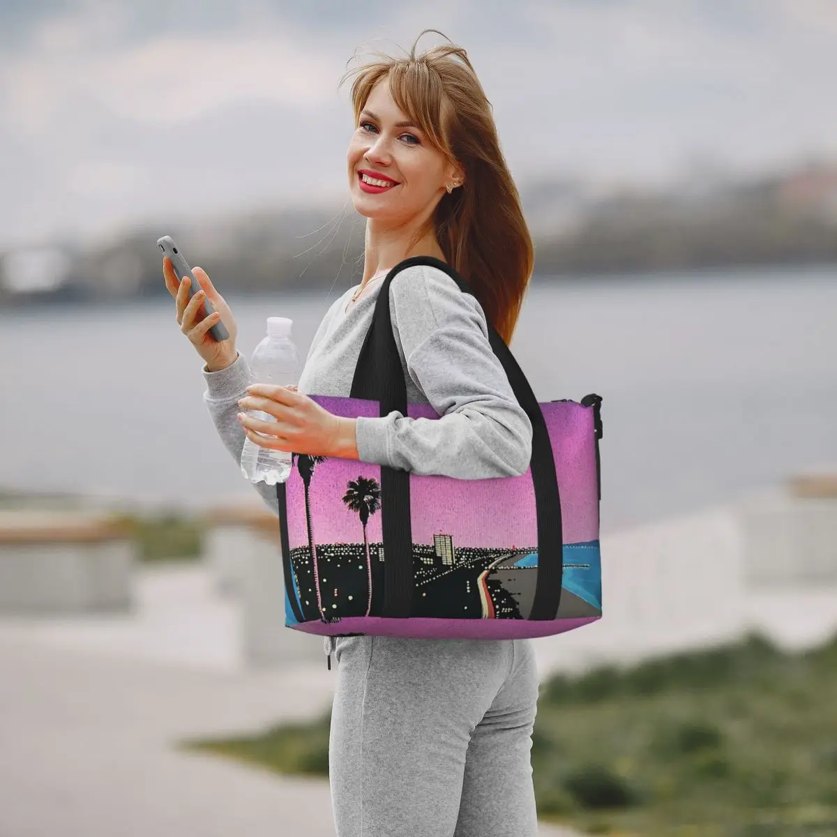 

Custom Hiroshi Nagai Vaporwave Bendro Beach Travel Bag Large Capacity Tote Bags for Gym Yoga Women Shopping Duffle Shoulder Bag