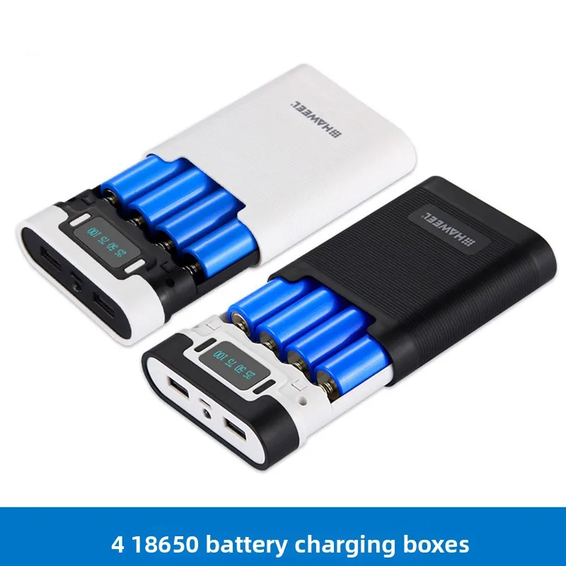 

DIY 4x18650 Battery Case (Not Included) 10000mAh Power Bank Shell Charge Box with 2xUSB 5V 1A/2A Output & Display for SmartPhone